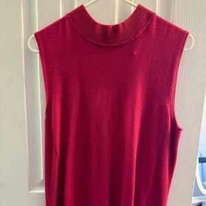 Renuar Sleeveless Hot Pink Sweater - Large